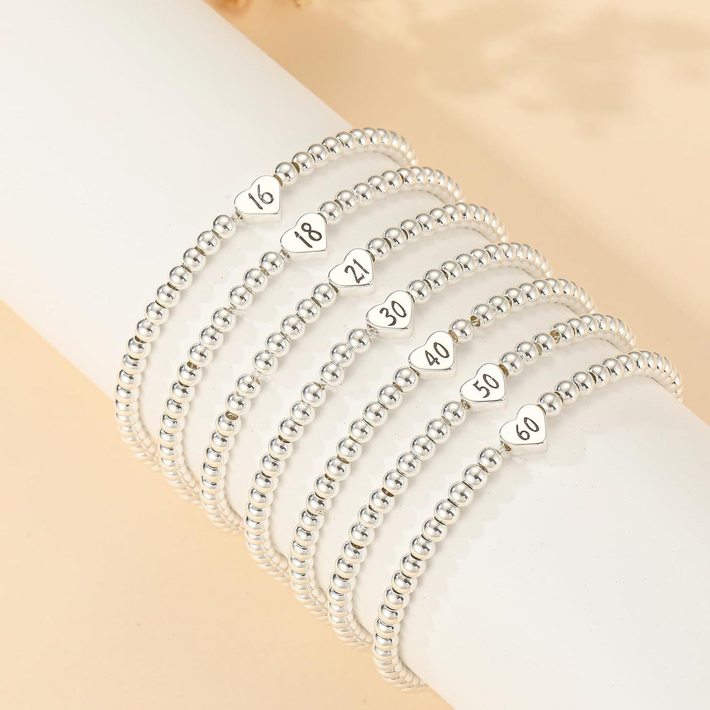 Personalized Heart Letter Number Brass Plated Silver Adjustable Bracelet Unisex Fashion Jewelry