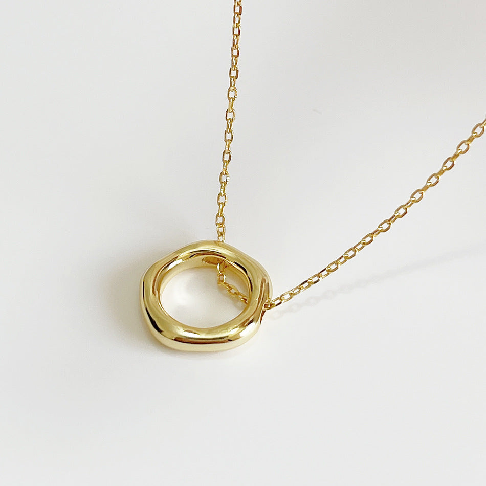 925 Sterling Silver Necklace Geometric Design Choker Chain