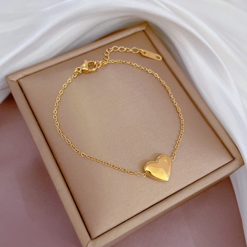 Constellation Moon Star Drop Zircon Bracelet in Titanium Steel with Gold Plating for Women