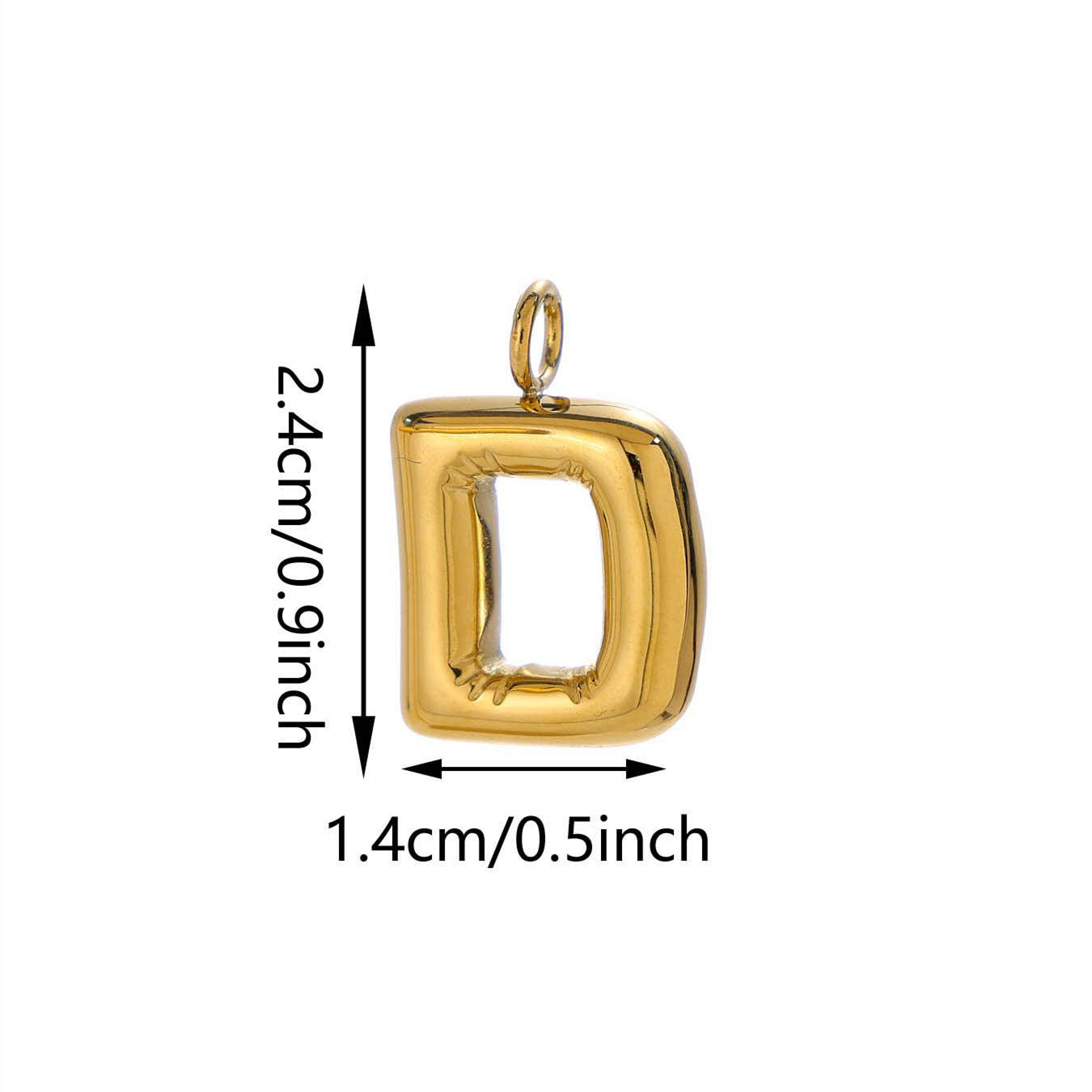 Elegant Plated Stainless Steel Letter Bag Charm
