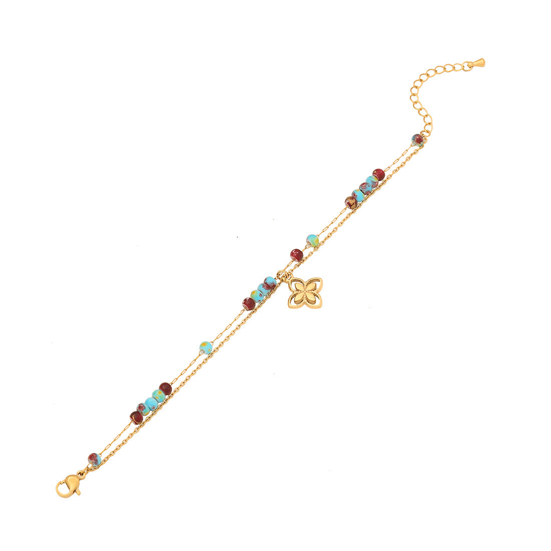Bracciale da donna vintage in acciaio inossidabile placcato, a forma di cuore e con dettaglio a fiocco