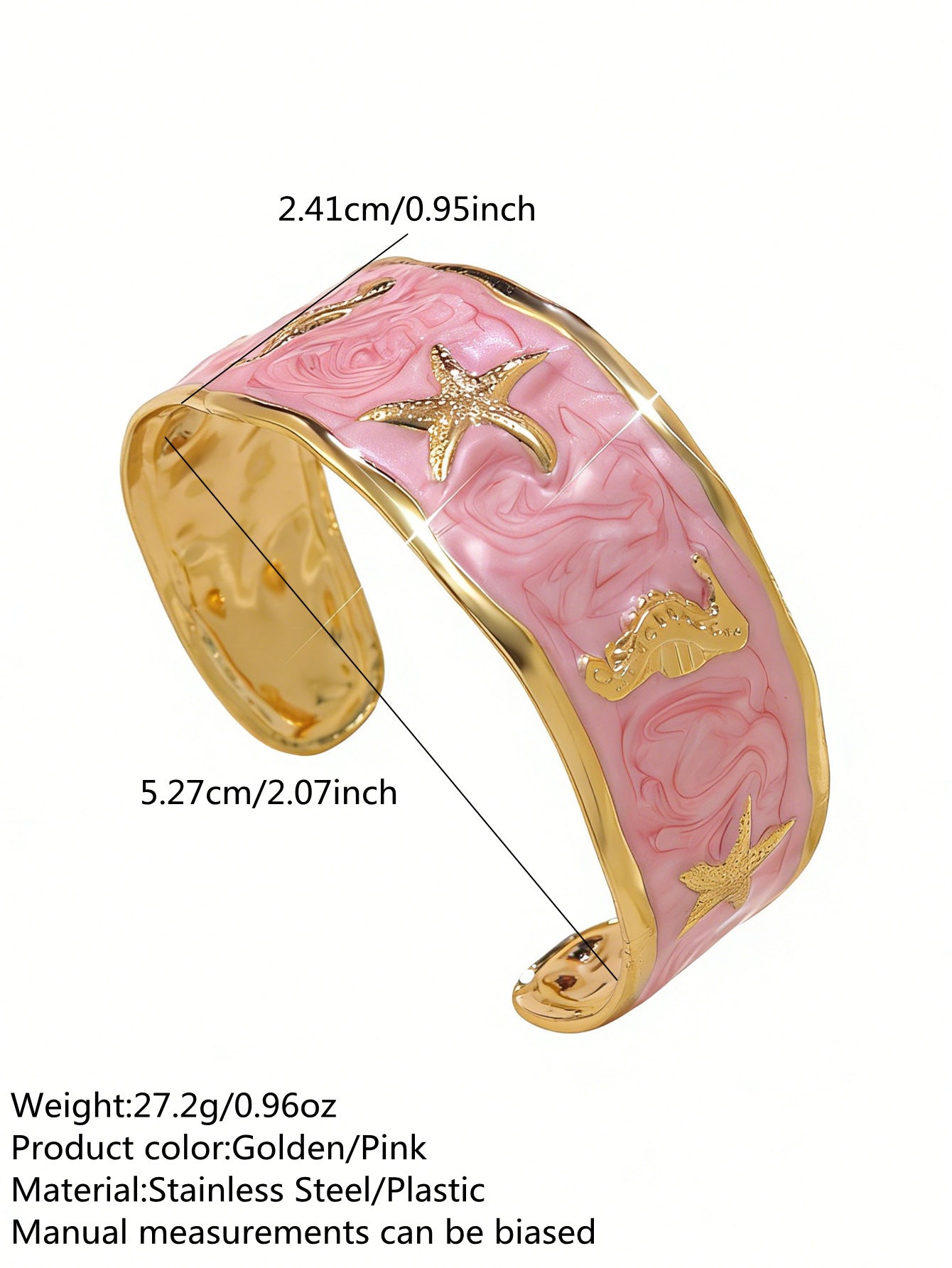 Elegante Pulsera Abierta de Lujo Floral con Esmalte de Aceite de Acero Inoxidable y Titanio con Cereza