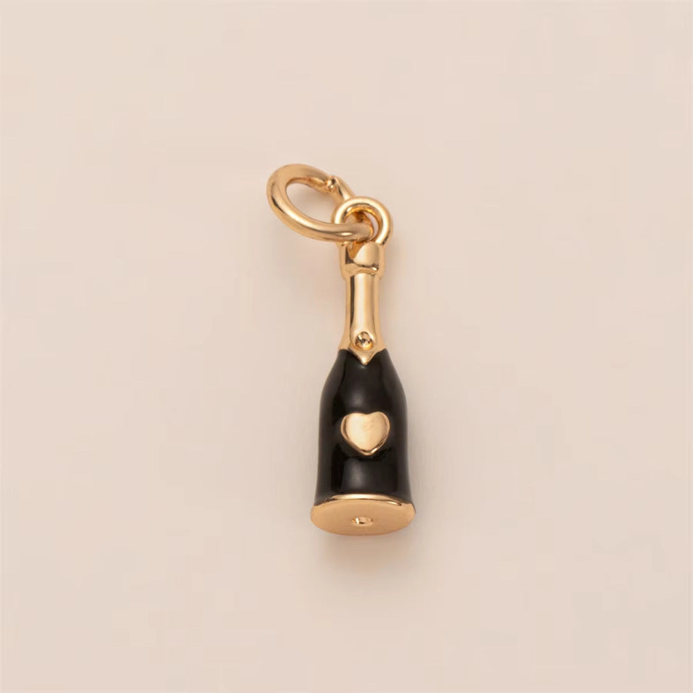 Minimalist Luxury 18K Gold Plated Brass Food Pendant with Cubic Zirconia