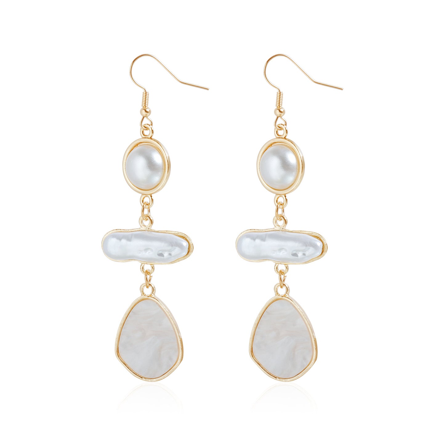 Vintage Geometric Round Rhinestone Inlay Zinc Alloy Earrings for Women