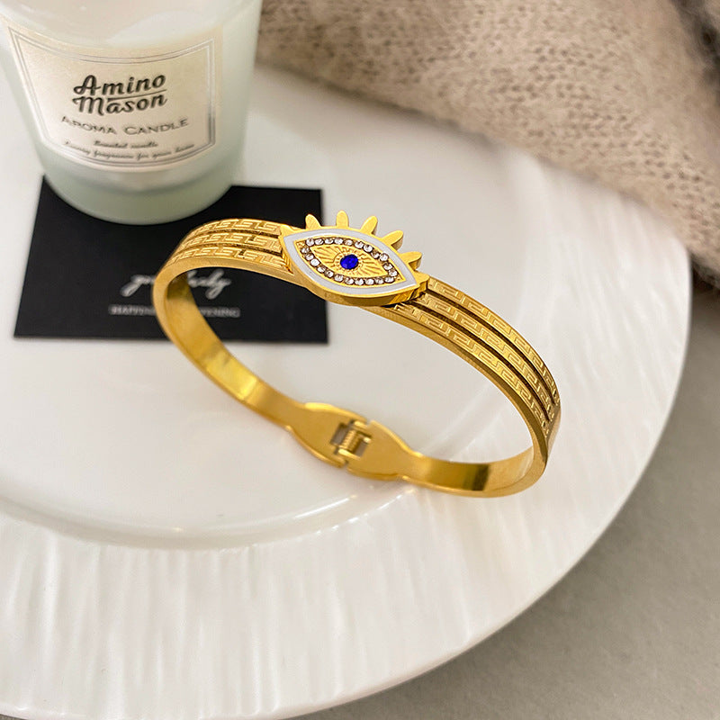 Oval Geometric Plated Titanium Steel Bracelet