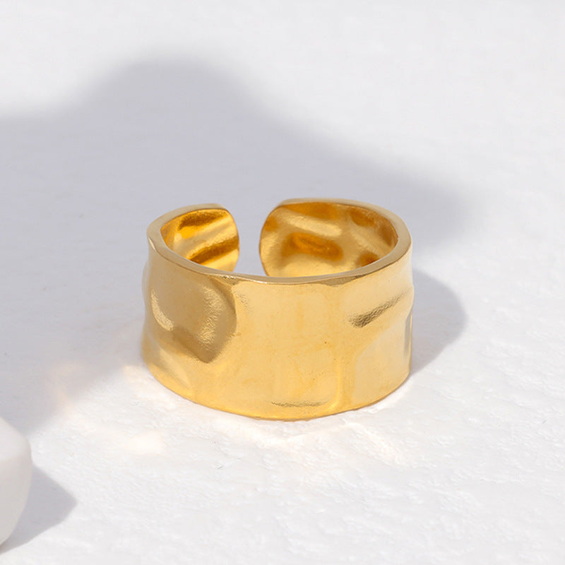 Minimalist Geometric Stainless Steel Open Ring for Women and Men with Plated Finish