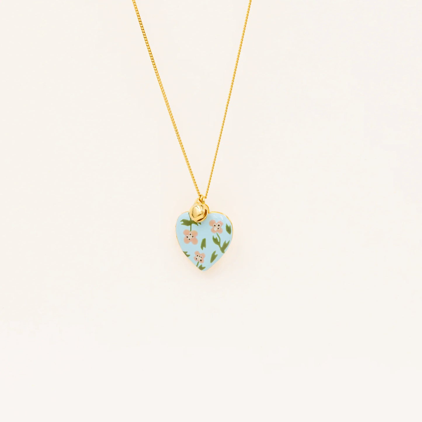 Collana a Cuore Apribile Smaltata Placcata Oro 18K Minimalista da Donna