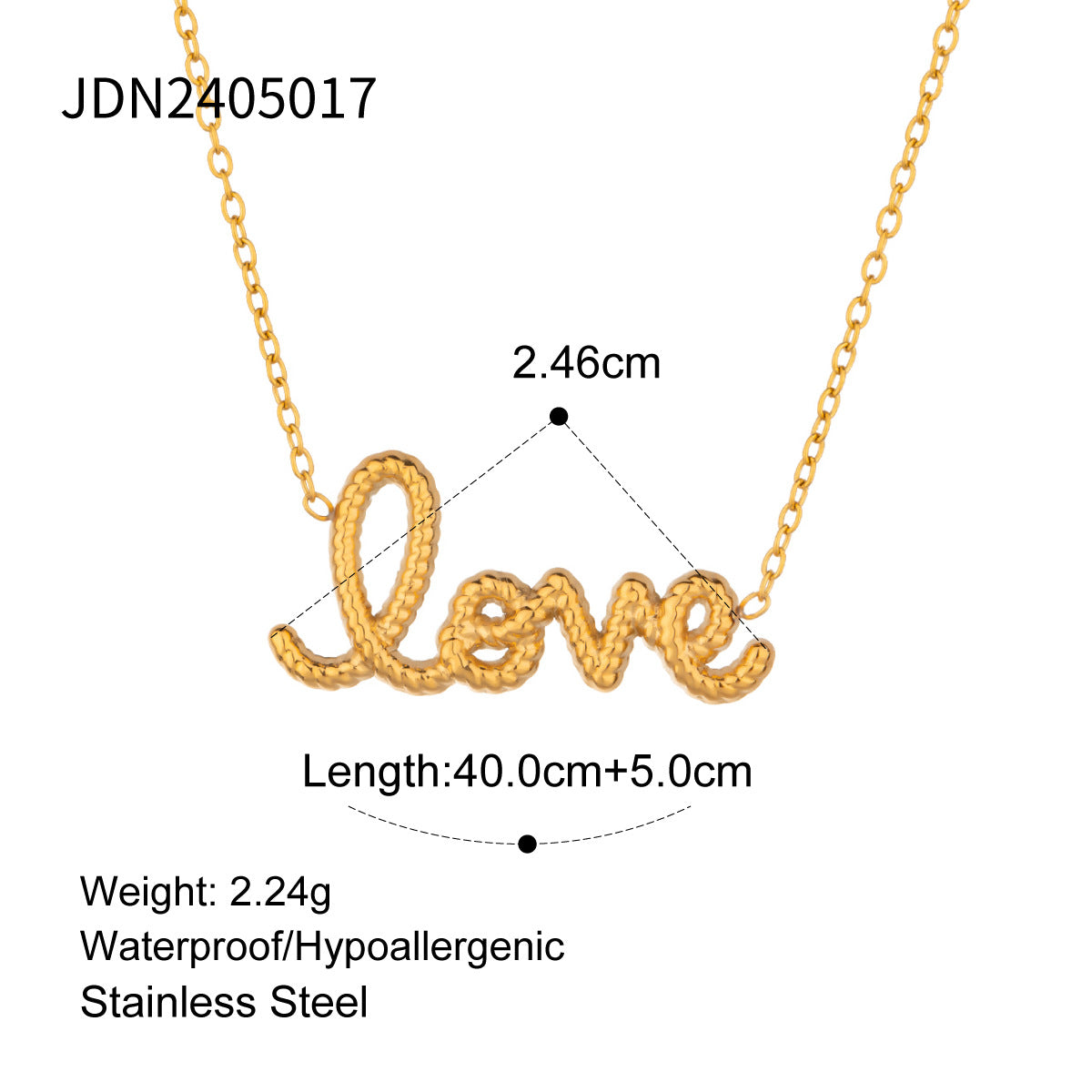 Elegante Collar de Letras Geométricas de Acero Inoxidable con Incrustaciones de Pedrería y Acabado Chapado para Mujer