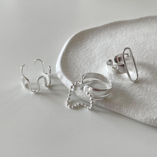 Anello da donna minimalista geometrico in argento sterling 925