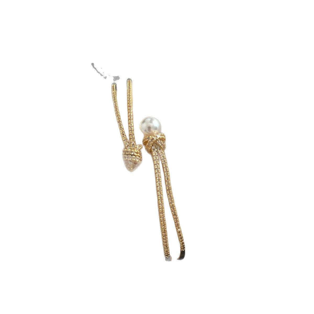 Elegant Minimalist Geometric Floral Rhinestone Plated Brass Bracelet for Women