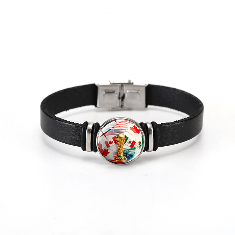 Casual Geometric Plated Leather Bracelet Unisex