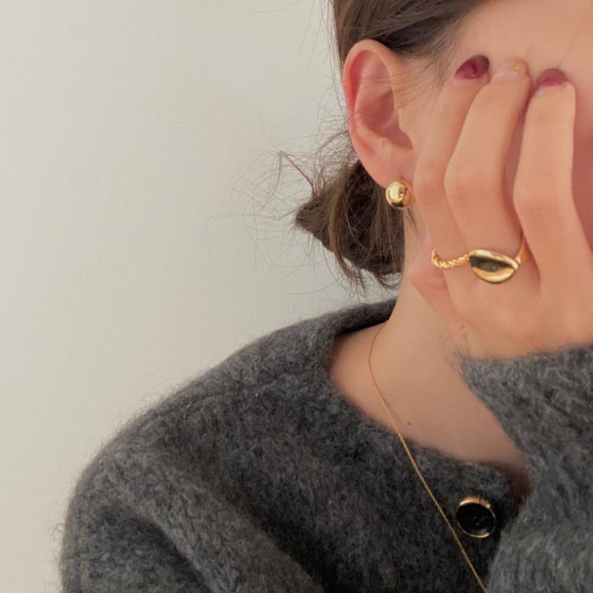 Minimalist Sweet 925 Sterling Silver Round Geometric Earrings