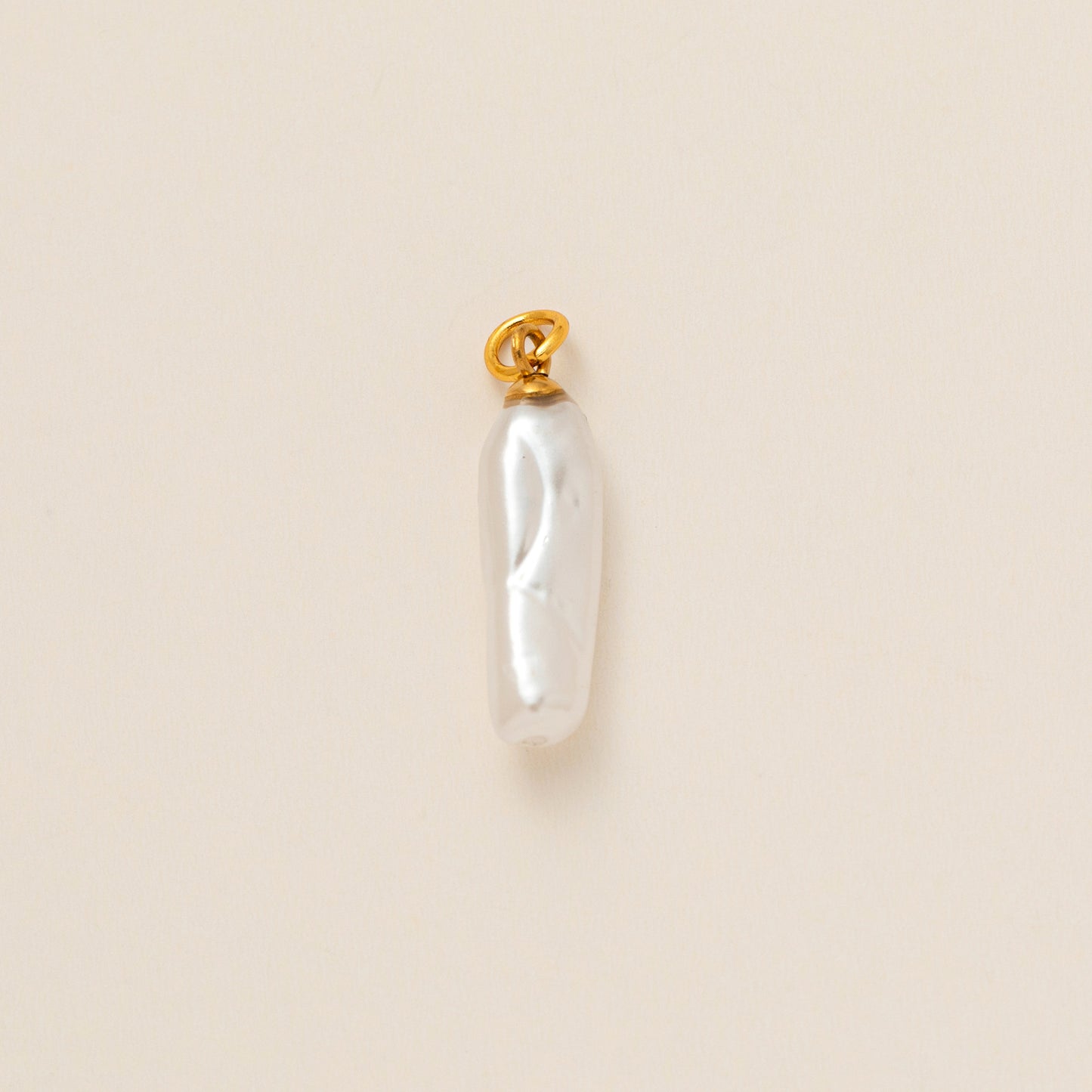 Minimalist Round Cross Brass Plated Necklace with Pearls