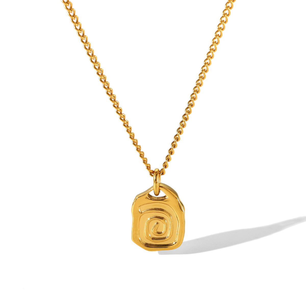 Ins Style 18K Gold Plated Stainless Steel Geometric Irregular Pendant Necklace for Women