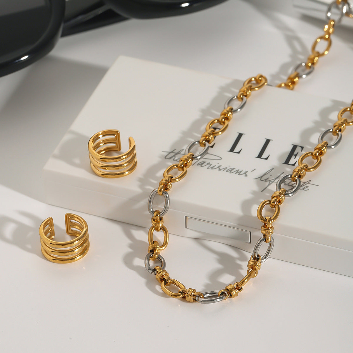 Minimalist Geometric Titanium Steel Pendant Stainless Steel Necklace for Women