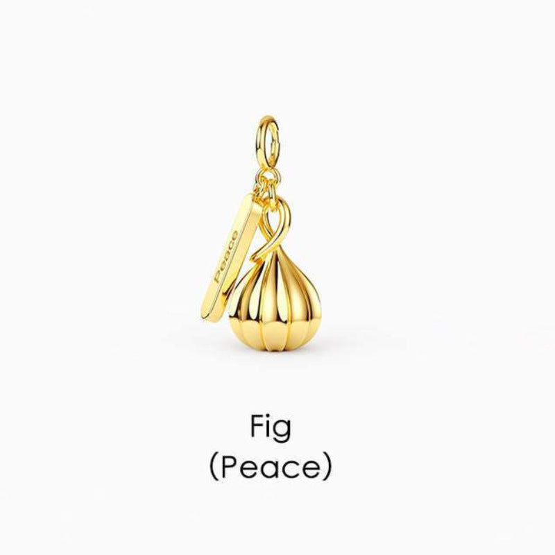 Elegant Geometric Tropical Fruit Charm Bar with Cubic Zirconia Brass and Titanium Steel Plated Necklace Bracelet for Unisex
