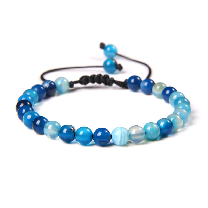 Sweet Sporty Geometric Natural White Crystal Stretch Bracelet 6mm Unisex Handmade Energy Bangle
