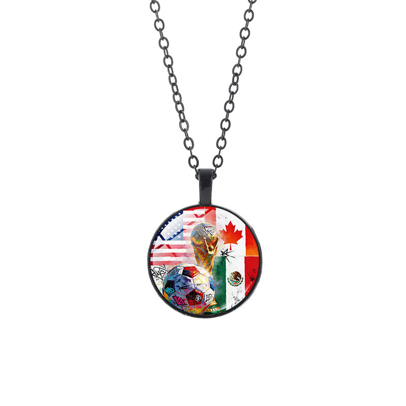 Sporty Geometric Crystal Pendant Alloy Plated Necklace Unisex Casual Chain