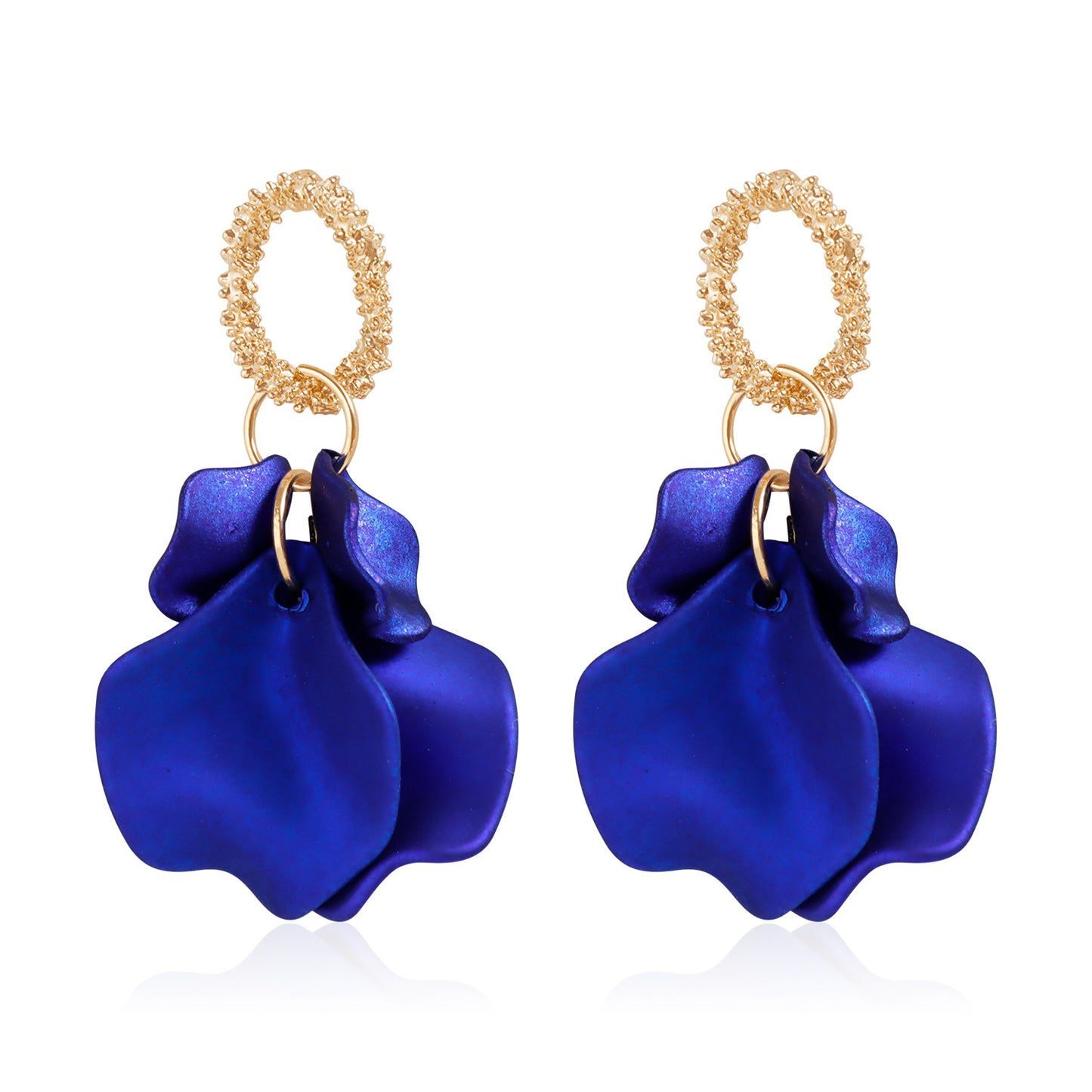 Vintage Floral Geometric Zinc Alloy Stud Earrings for Women with Plated Finish and Soft Garden-Inspired Design