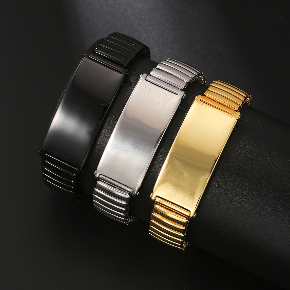 Geometric Round Plated Titanium Steel Bracelet