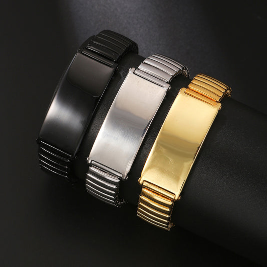 Geometric Round Plated Titanium Steel Bracelet