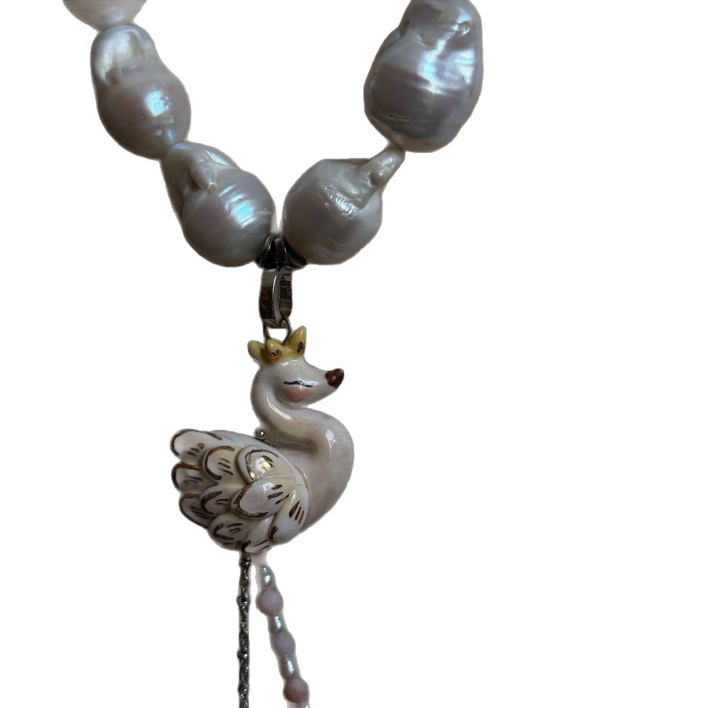 Geometric Animal Drip Oil Plated Brass Pendant Necklace
