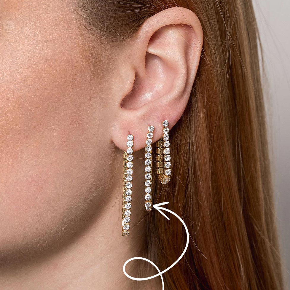 Aretes de borla geométricos en acero de titanio con acabado chapado para mujer, joyería de moda de lujo