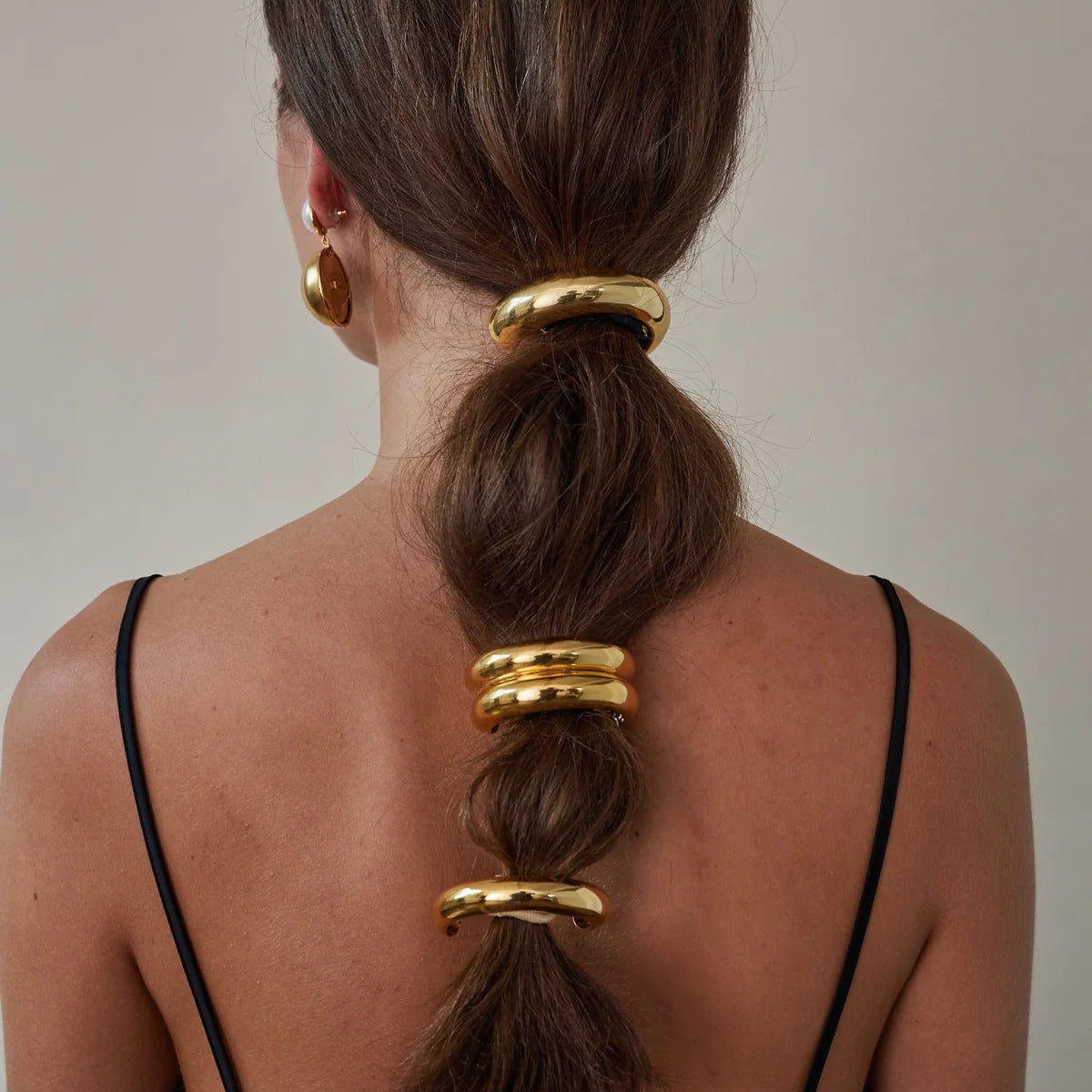 Minimalist U-Shaped Stainless Steel Hair Tie with Plated Finish for Women