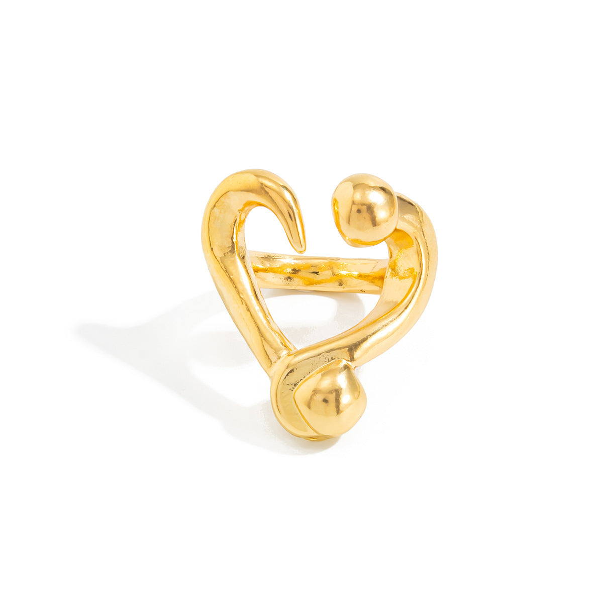 Fashionable Plated Alloy Star and Heart Open Ring Set for Women