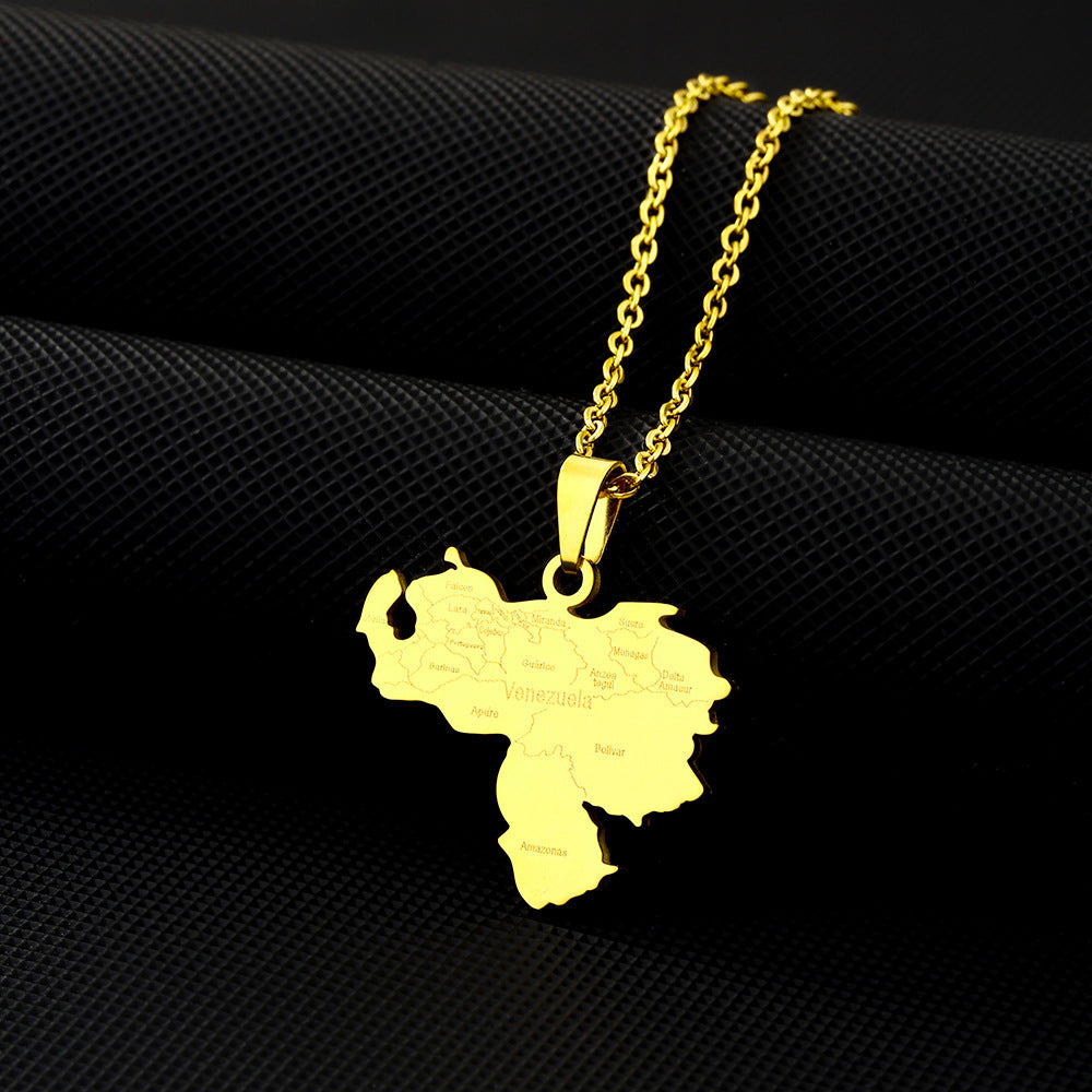 Collar colgante geométrico de acero inoxidable con acabado chapado para uso unisex, a la moda para uso diario