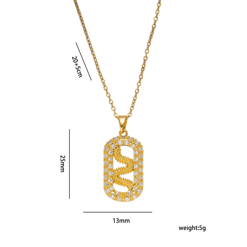 Luxury Style Snake-Shaped Pendant Necklace in Copper with Zircon Inlay on O-Chain for Women