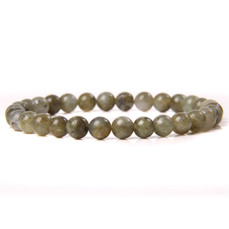 Sweet Natural Gemstone Round Beaded Stretch Bracelet Unisex