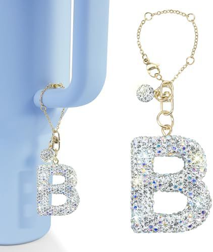 Rhinestone Inlaid Letter Resin Charm Bar
