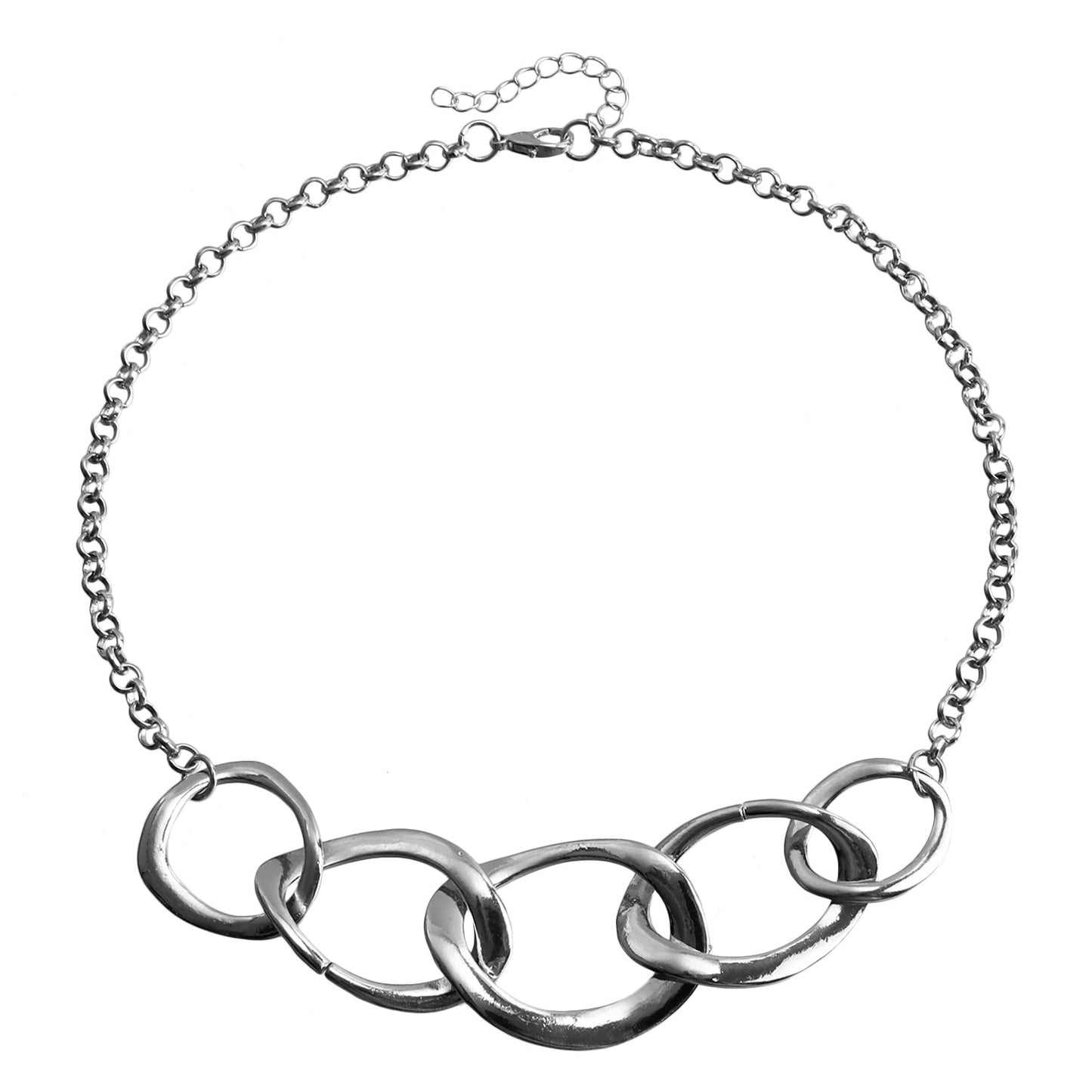 Collar Punk de Círculo Hueco Geométrico para Mujer, Aleación Chapada, Gargantilla de Moda Minimalista