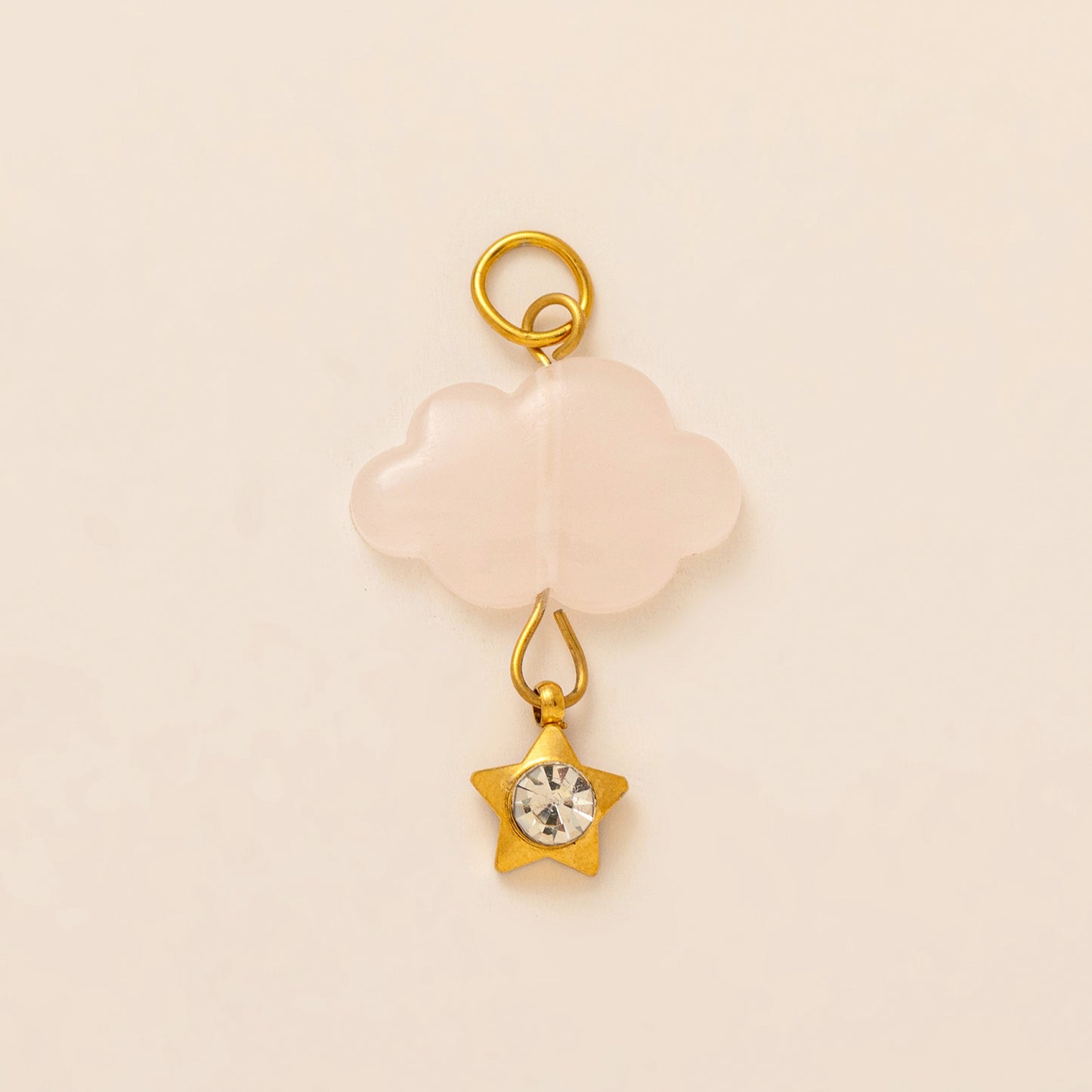 Vintage 18K Gold Plated Stainless Steel Star Charm Bar PVD