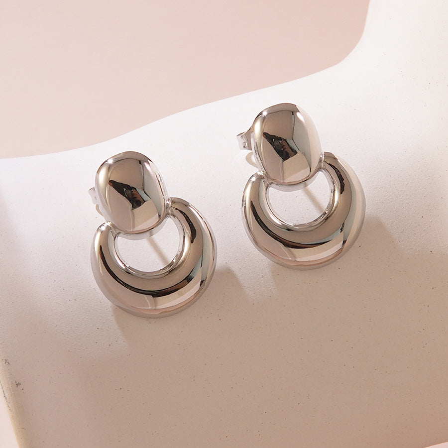 Elegant Geometric Star Stainless Steel Stud Earrings for Women
