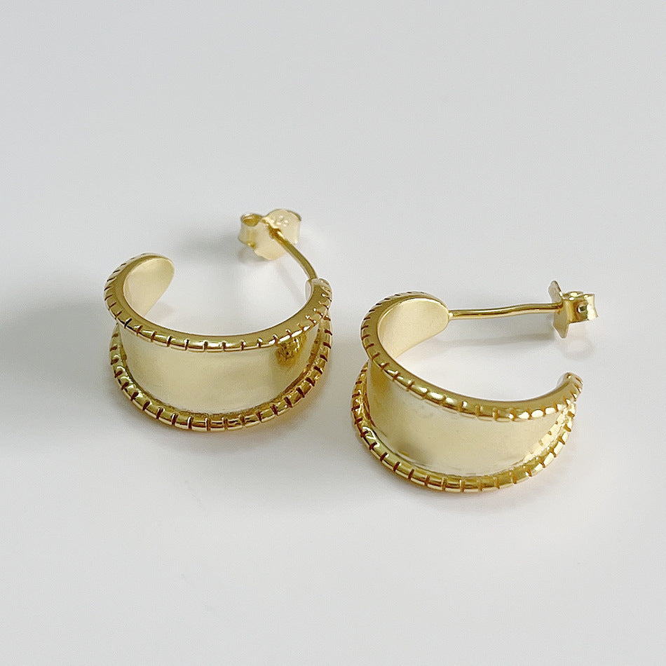 Orecchini a Perno Minimalisti Dolci in Argento Sterling 925 Placcati Oro con Lettere e Numeri per Donna