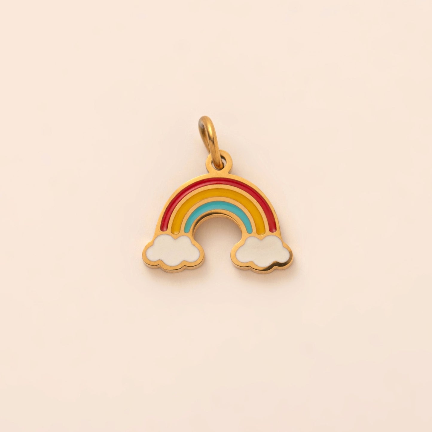 Vintage Rainbow Heart Star Plated Stainless Steel Sneaker Charm