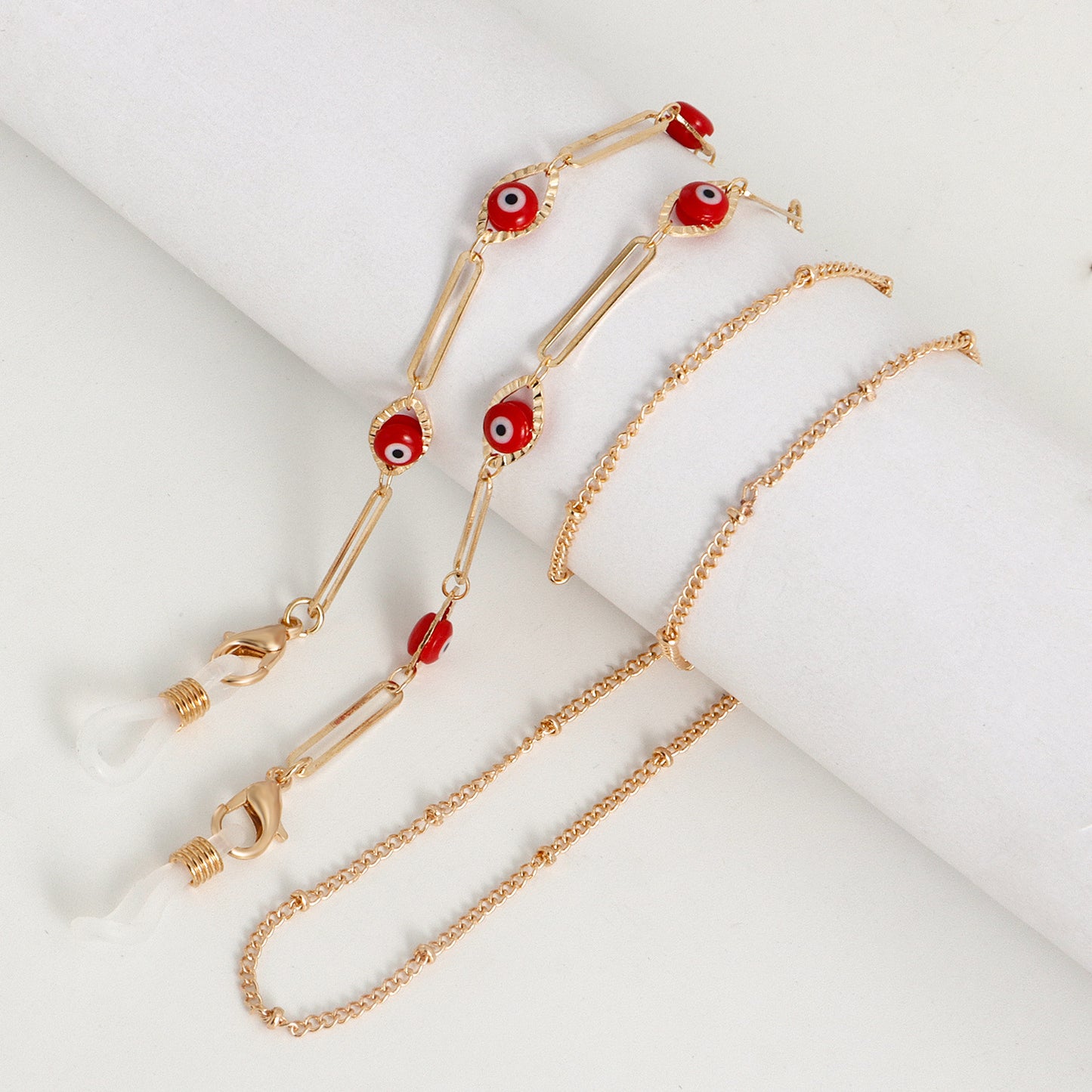 Fashion Colorful Evil Eye Handmade Metal Glasses Chain for Women