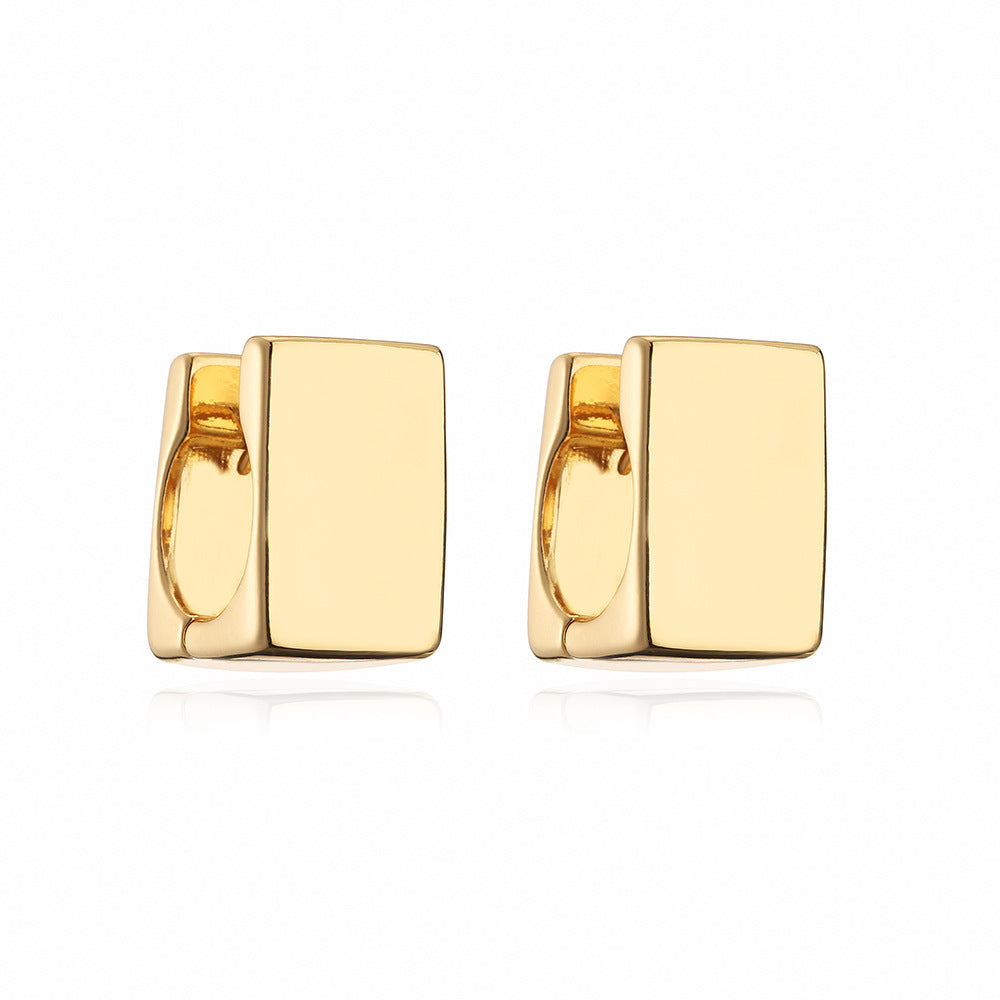 Minimalist Geometric Copper Earrings with Gold Plating for Women Small Hoop Style Vintage-Inspired Fashion Ear Rings