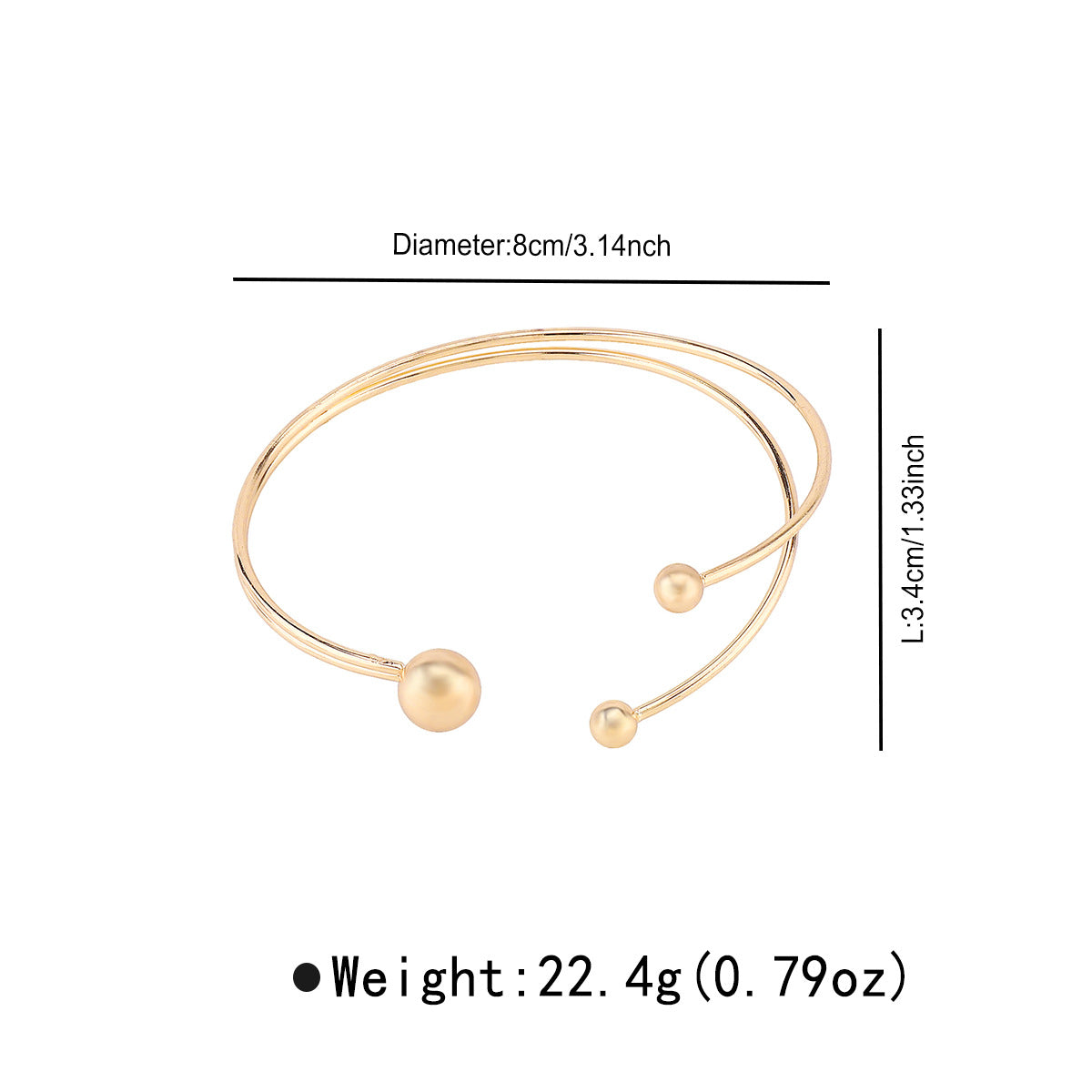 Anillo de puño de doble capa con forma geométrica ajustable para mujer, de hierro con acabado chapado