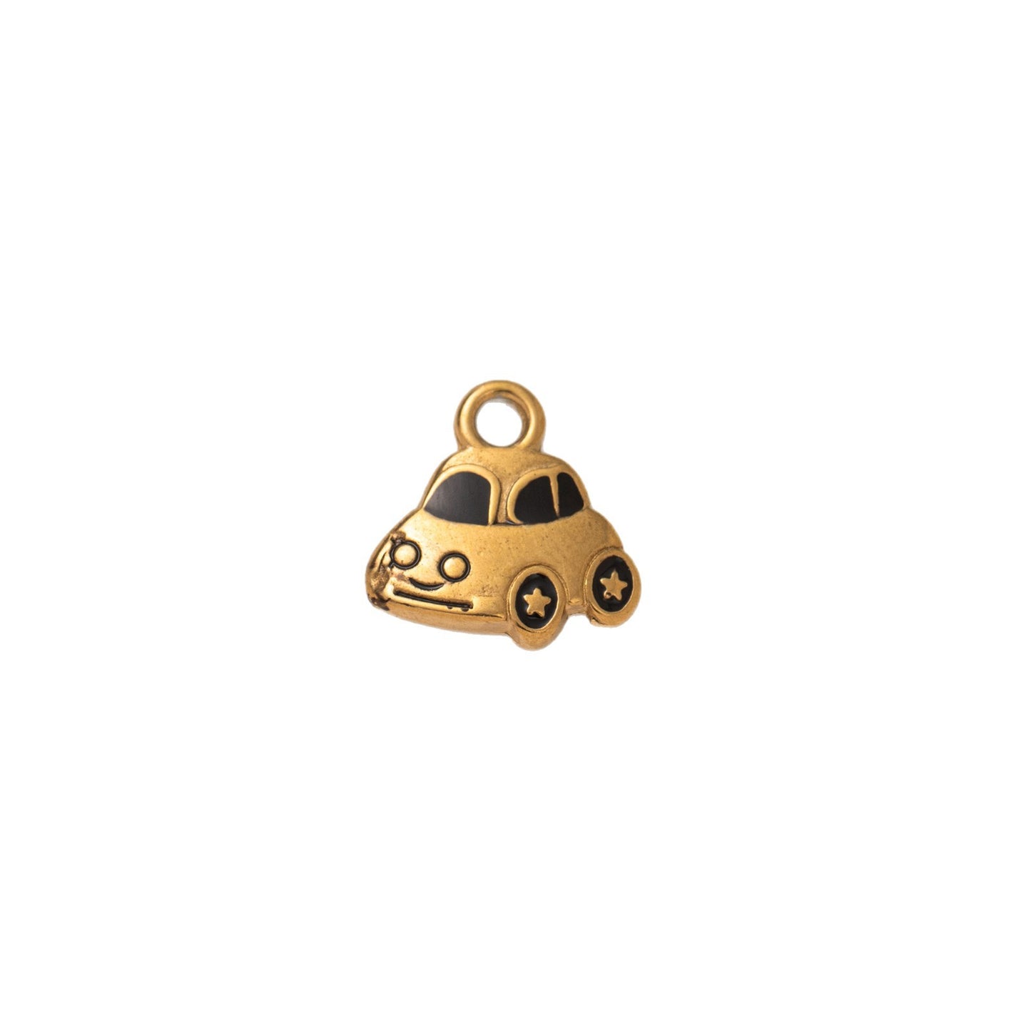 Vintage Geometric Stainless Steel PVD Gold Plated Pendant Charm Bar