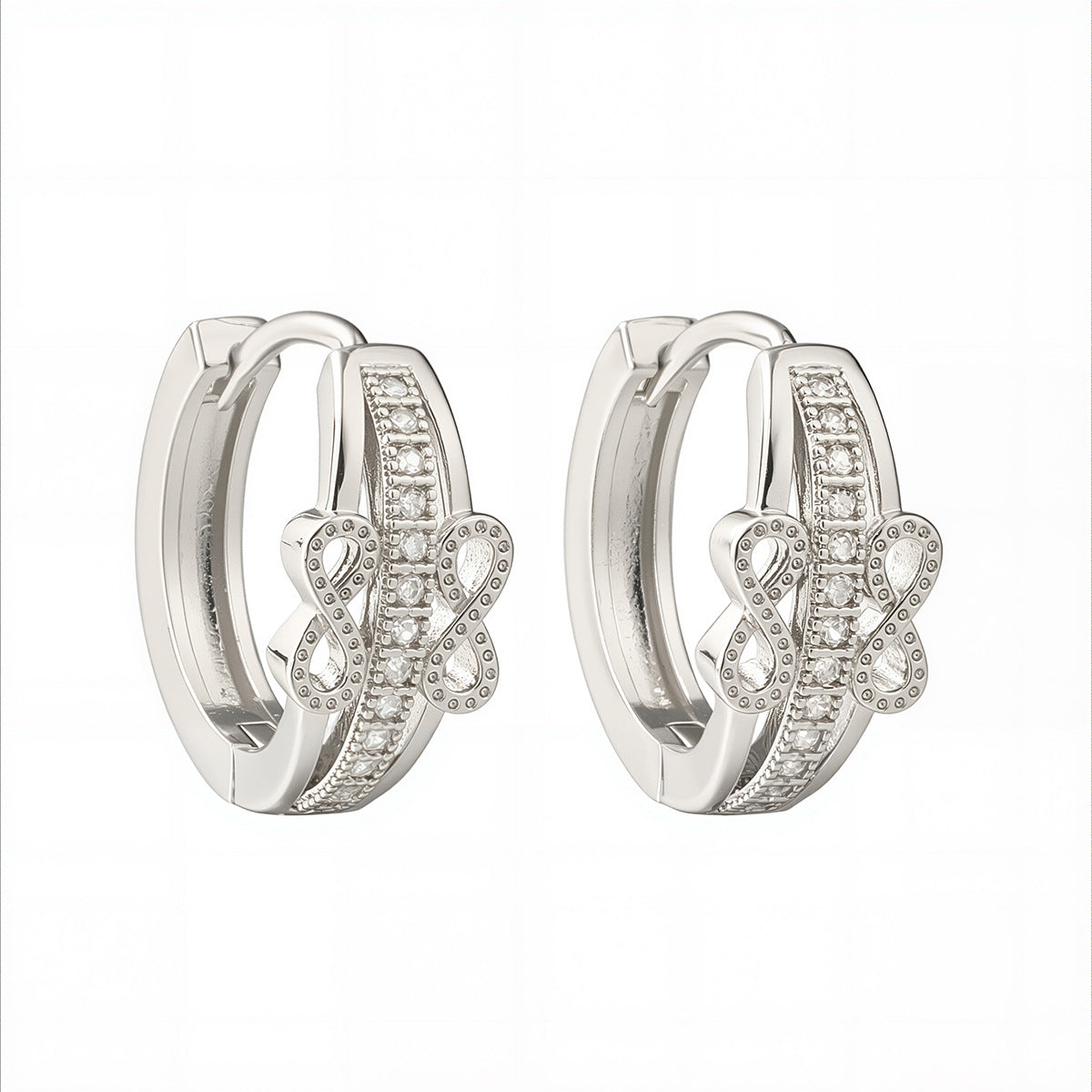 Pendientes de Aro Geométricos Minimalistas de Cobre con Baño de Oro de 18K y Circonita Microengastada para Mujer