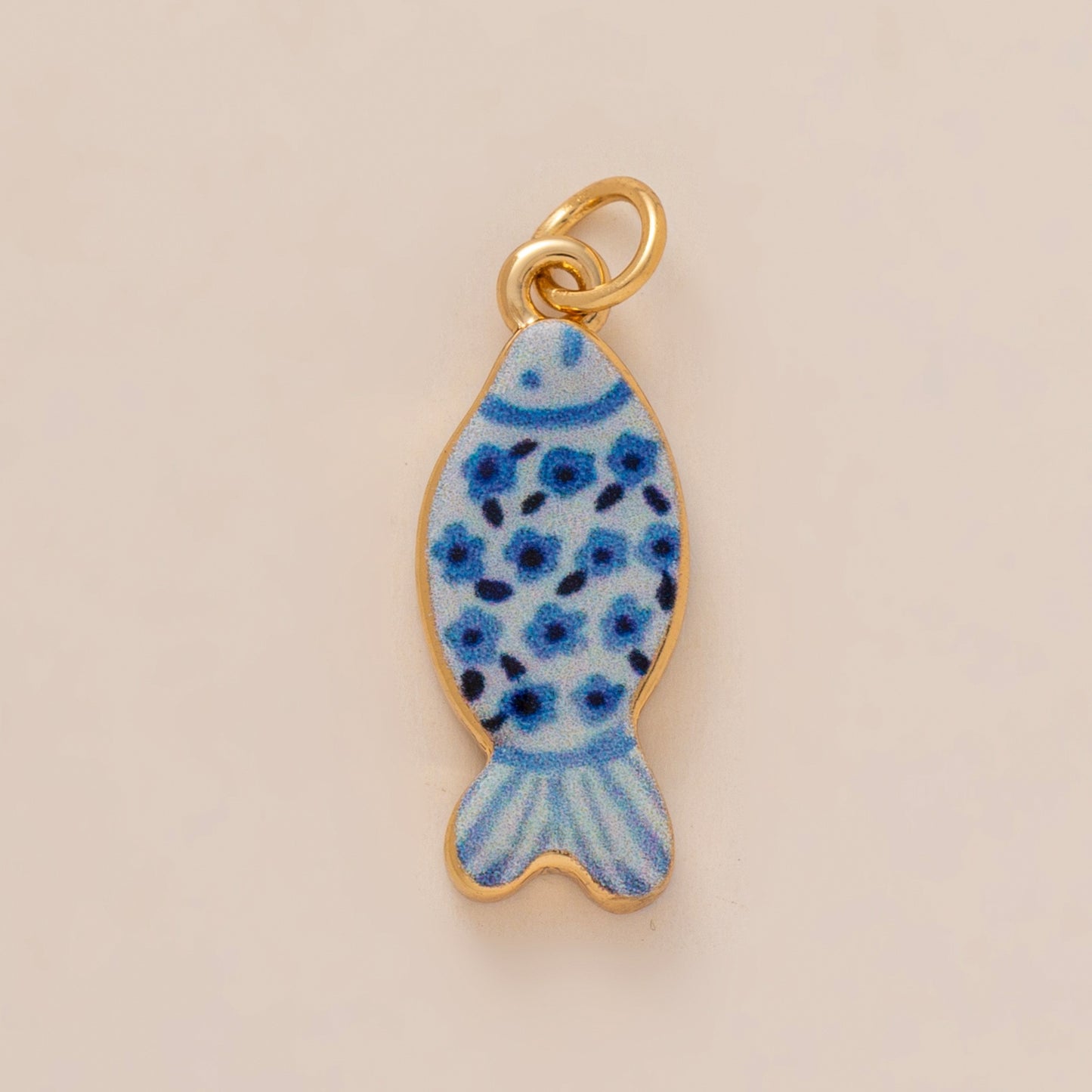 Sweet Floral Heart Brass Plated Drip Oil Charm Bar