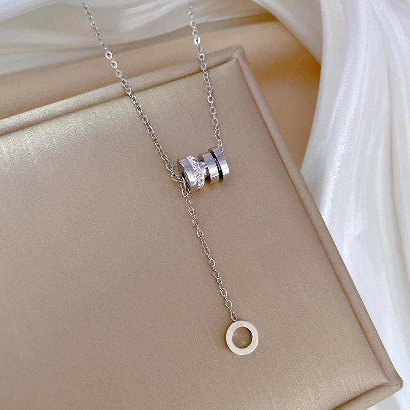 Geometric Minimalist Titanium Steel Plated Necklace with Stainless Steel 304 Pendant for Unisex