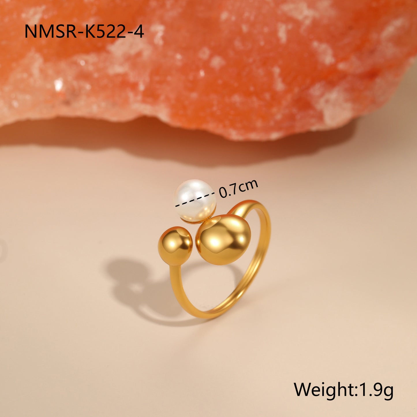 Anillo de acero inoxidable geométrico minimalista con acabado chapado, joyería de moda para mujer con banda abierta