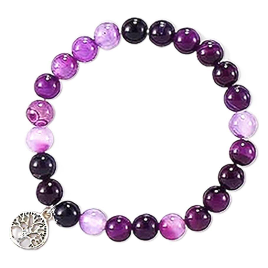 8mm Round Sunstone Rose Quartz Tiger Eye Agate Crystal Beaded Bracelet Unisex Geometric Handmade Jewelry