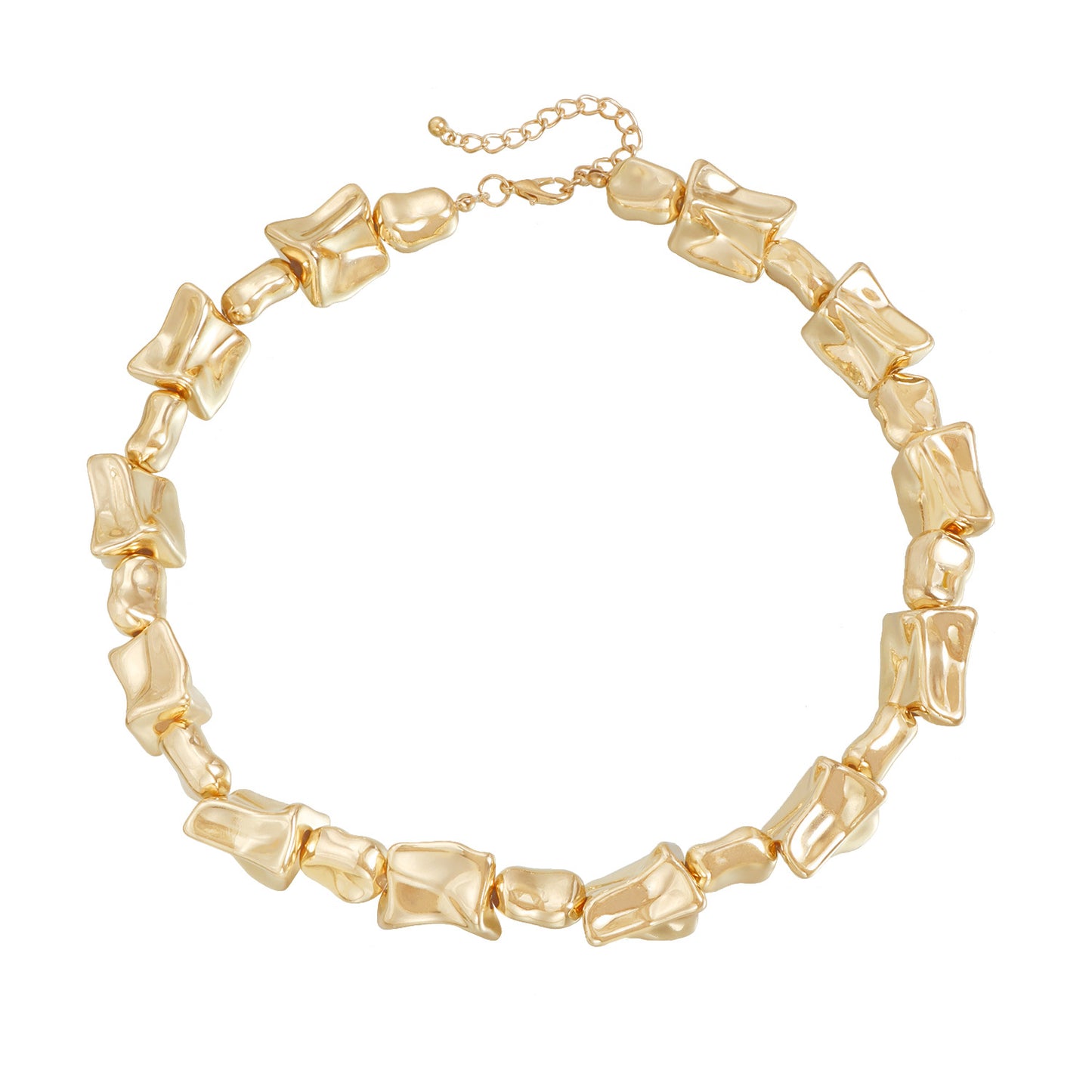 Minimalist Geometric Irregular Pendant Necklace for Women with Electroplated Plastic Resin and Clavicle Chain