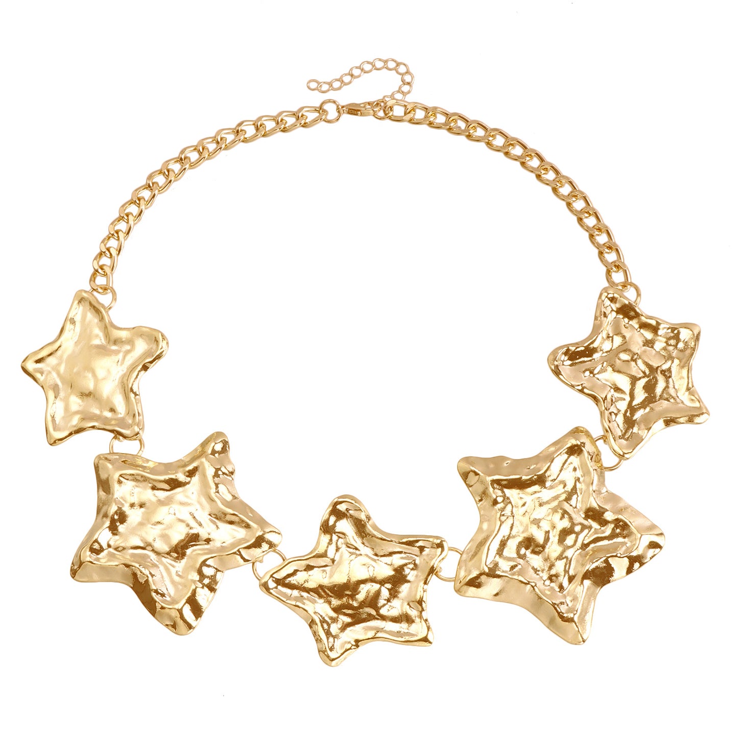 Fashionable Star-Shaped Alloy Necklace with Electroplated Finish for Women Locket Chain