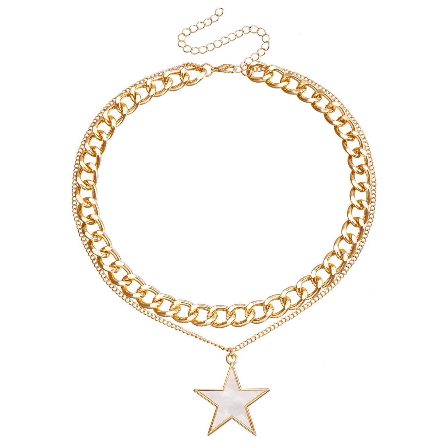 Elegant Two-Tier White Butterfly Alloy Necklace for Women with Plated Metal Finish and Clavicle Chain Style